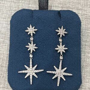 Sparkling Star Drop Earrings